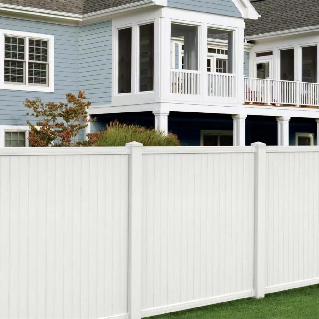 White vinyl fence