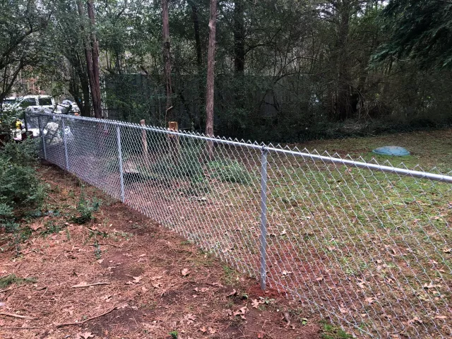 Standard galvanized chain link fence