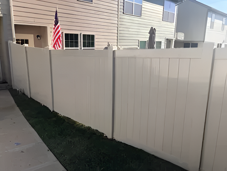 6-Foot tan vinyl fence