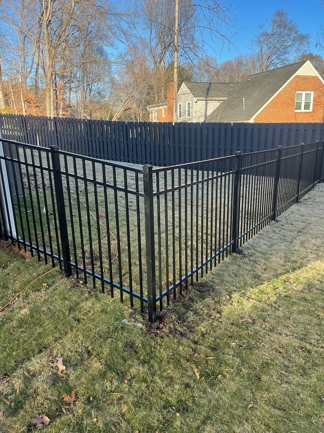 Black aluminum fence in Greenville