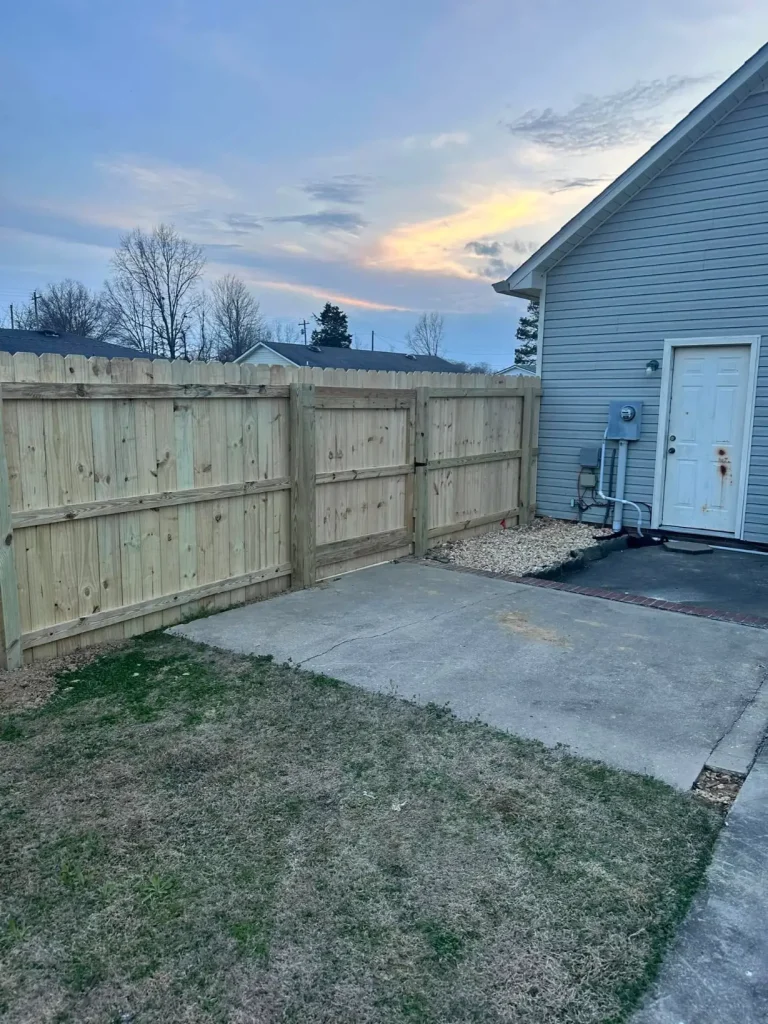 Backyard wooden fence design