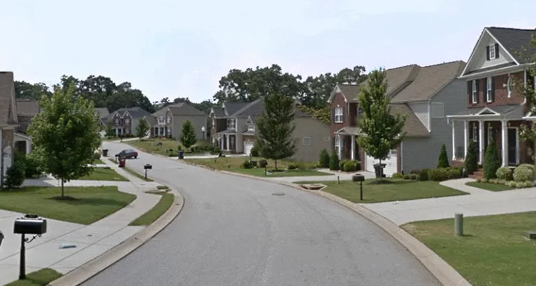 Suburban neighborhood street in Five Forks