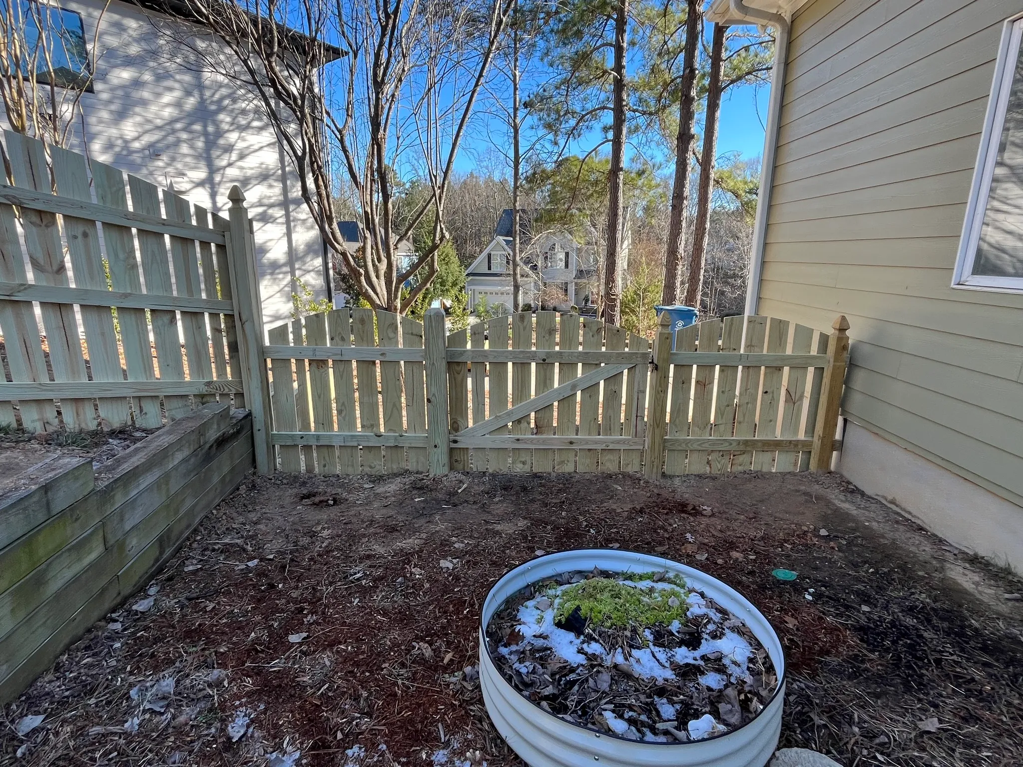 Wood fence Augusta Road home
